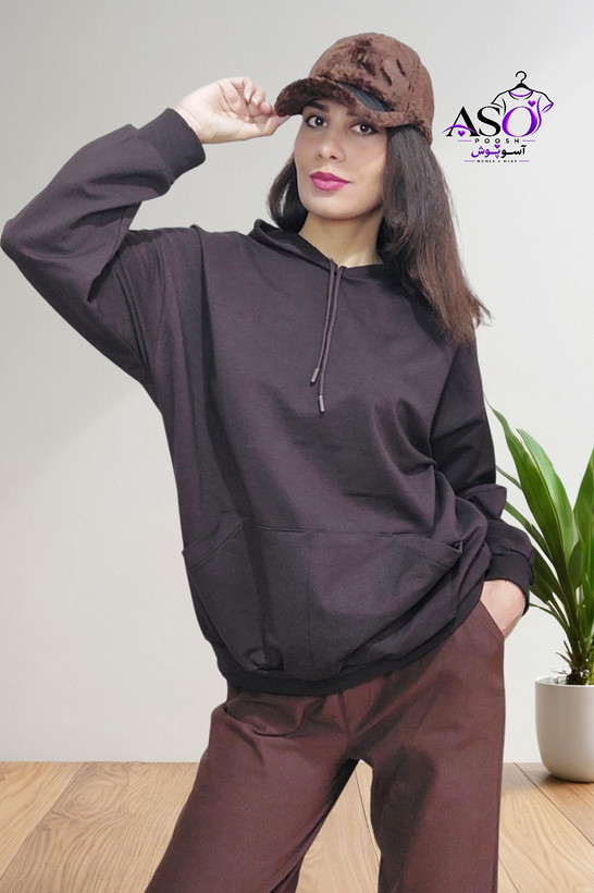 هودی یونیسکس ساده کلاهدار دورس دو نخ پنبه درجه ۱